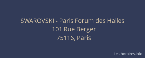 SWAROVSKI - Paris Forum des Halles