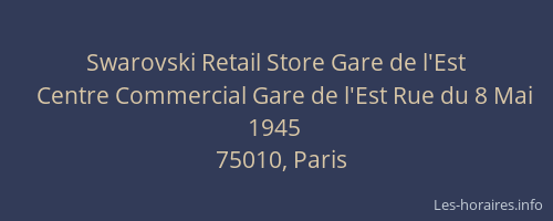 Swarovski Retail Store Gare de l'Est