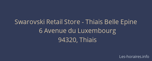 Swarovski Retail Store - Thiais Belle Epine