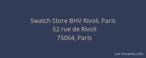 Swatch Store BHV Rivoli, Paris