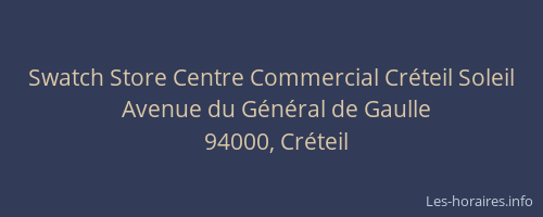 Swatch Store Centre Commercial Cr&eacute;teil Soleil