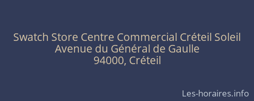 Swatch Store Centre Commercial Créteil Soleil