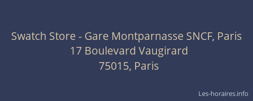 Swatch Store - Gare Montparnasse SNCF, Paris