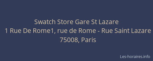 Swatch Store Gare St Lazare