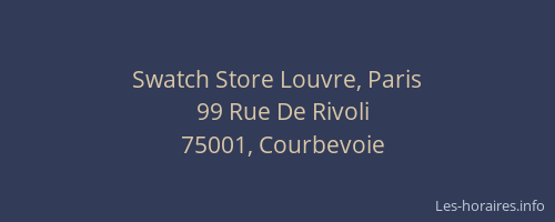 Swatch Store Louvre, Paris