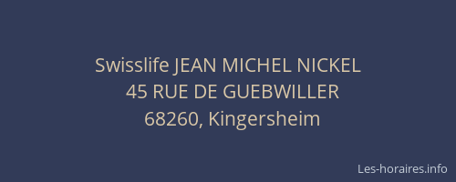 Swisslife JEAN MICHEL NICKEL