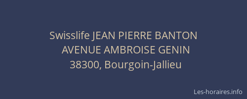 Swisslife JEAN PIERRE BANTON