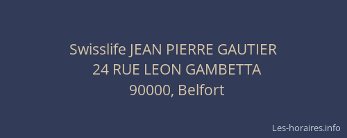 Swisslife JEAN PIERRE GAUTIER