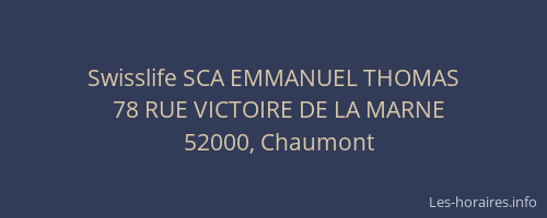 Swisslife SCA EMMANUEL THOMAS