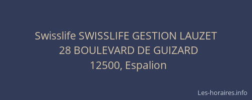 Swisslife SWISSLIFE GESTION LAUZET