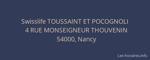Swisslife TOUSSAINT ET POCOGNOLI