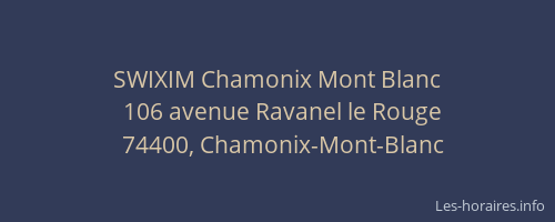 SWIXIM Chamonix Mont Blanc