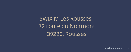 SWIXIM Les Rousses