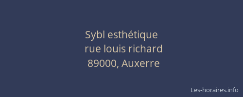 Sybl esthétique