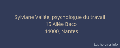 Sylviane Vallée, psychologue du travail