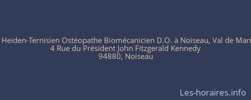 Sylvie Heiden-Ternisien Ostéopathe Biomécanicien D.O. à Noiseau, Val de Marne, 94
