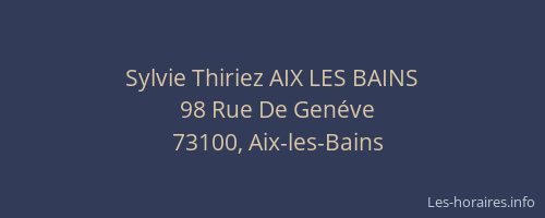 Sylvie Thiriez AIX LES BAINS