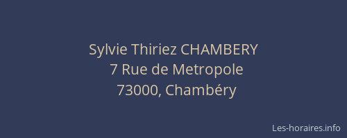 Sylvie Thiriez CHAMBERY