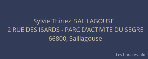 Sylvie Thiriez  SAILLAGOUSE