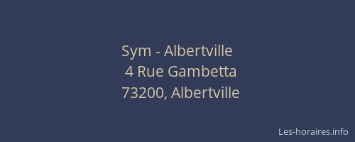 Sym - Albertville