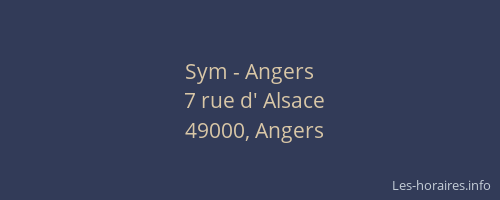 Sym - Angers