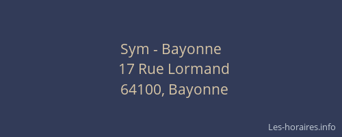Sym - Bayonne