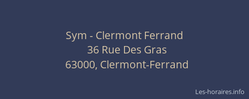 Sym - Clermont Ferrand