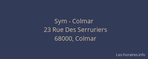 Sym - Colmar