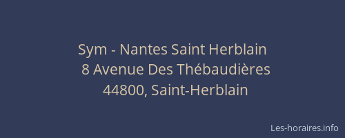 Sym - Nantes Saint Herblain