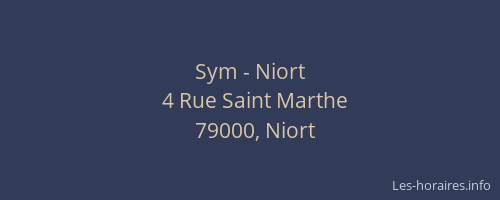 Sym - Niort