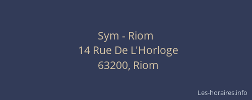 Sym - Riom
