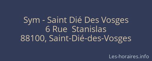 Sym - Saint Dié Des Vosges