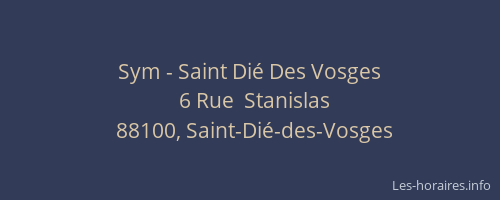 Sym - Saint Dié Des Vosges