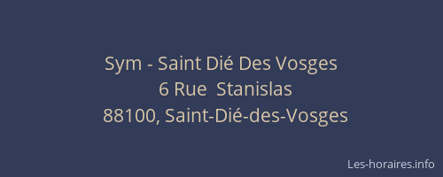 Sym - Saint Di&eacute; Des Vosges