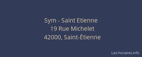 Sym - Saint Etienne