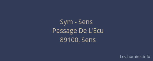 Sym - Sens