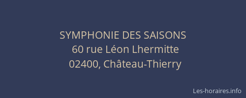 SYMPHONIE DES SAISONS