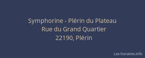 Symphorine - Pl&eacute;rin du Plateau