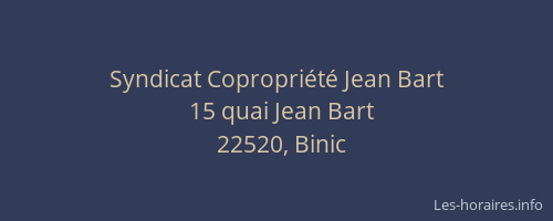 Syndicat Copropri&eacute;t&eacute; Jean Bart