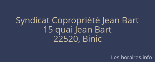 Syndicat Copropriété Jean Bart