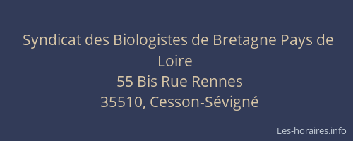 Syndicat des Biologistes de Bretagne Pays de Loire