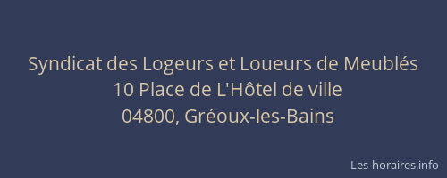 Syndicat des Logeurs et Loueurs de Meublés