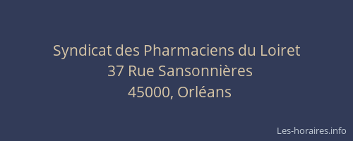 Syndicat des Pharmaciens du Loiret