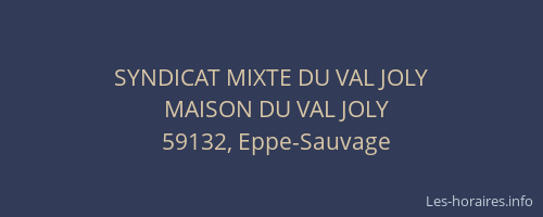 SYNDICAT MIXTE DU VAL JOLY