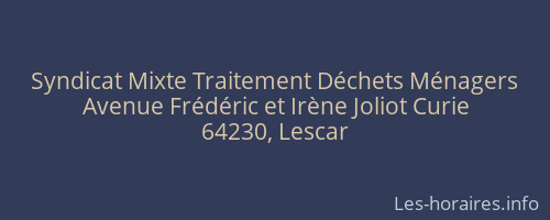 Syndicat Mixte Traitement D&eacute;chets M&eacute;nagers