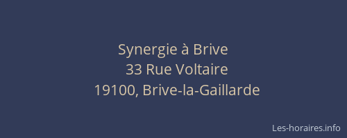 Synergie à Brive