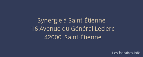 Synergie à Saint-Étienne