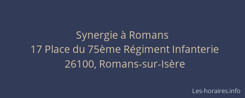 Synergie &agrave; Romans