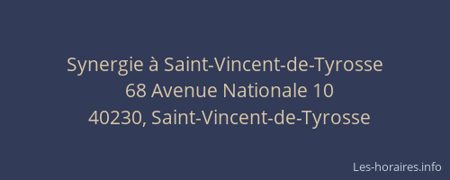 Synergie &agrave; Saint-Vincent-de-Tyrosse