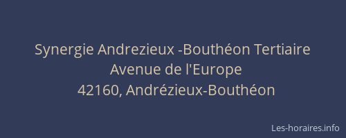 Synergie Andrezieux -Bouthéon Tertiaire